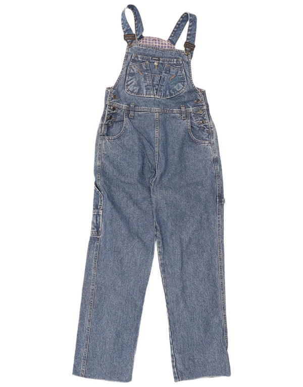 Vintage mujer peto jeans rectos W29 L27 algodón azul