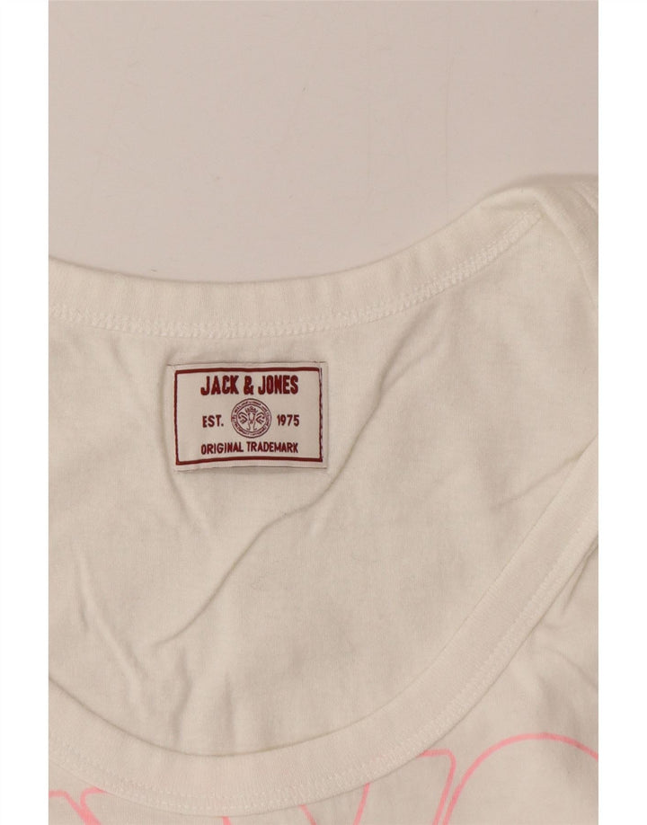 Jack & Jones Hombre Gráfico Chaleco Top Pequeño Blanco