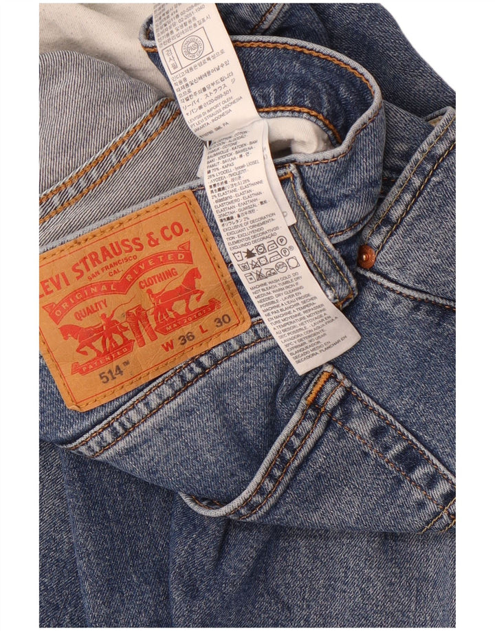 Levi's Hombre 514 Vaqueros Rectos W36 L30 Algodón Azul