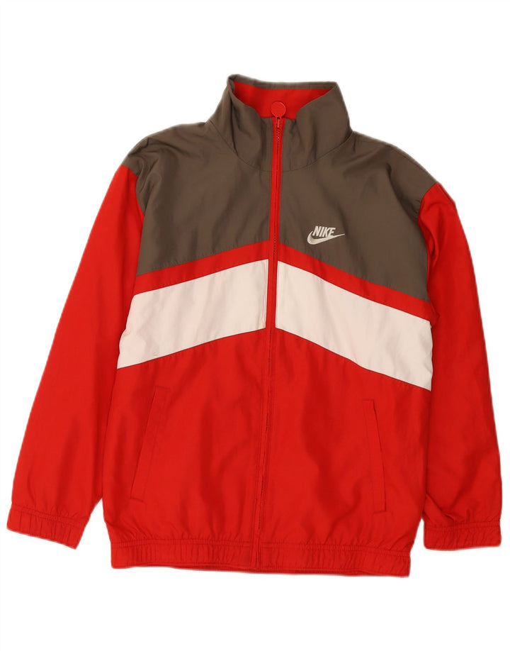 Nike - Chaqueta de chándal gráfica para niños de 10 a 11 años, color rojo mediano