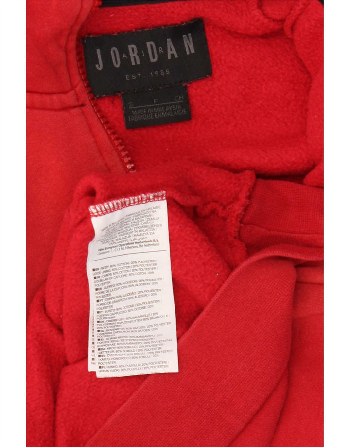 Jordan - Sudadera con capucha y cremallera para hombre, talla pequeña, algodón rojo
