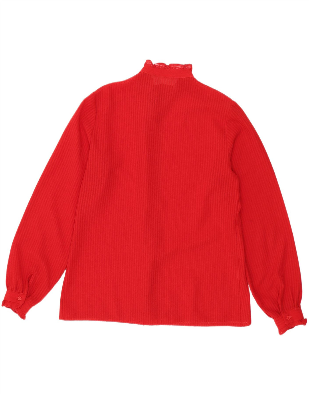 Vintage mujer camisa blusa Reino Unido 14 medio rojo rayas