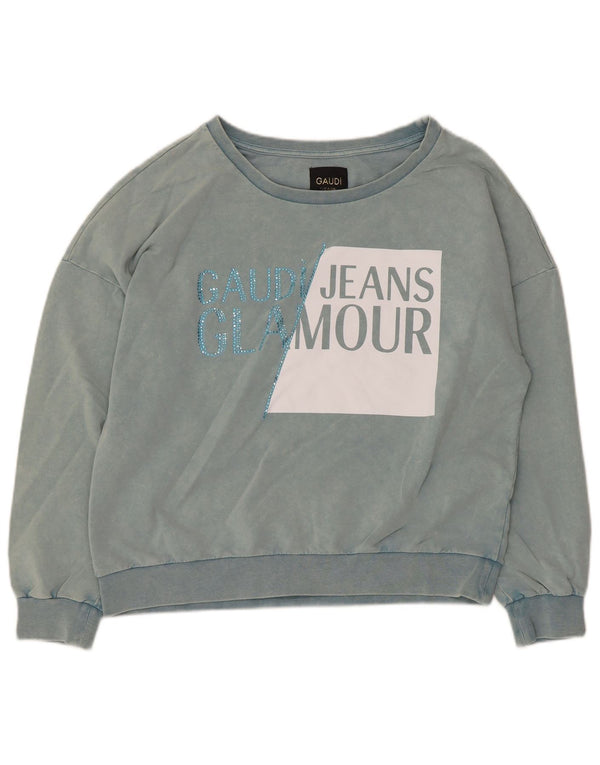 Sudadera Gaudi Mujer Gráfica Jumper UK 40 Algodón Azul Medio