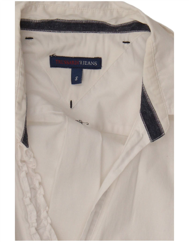 Trussardi Jeans Camisa Mujer UK 40 Small Blanco