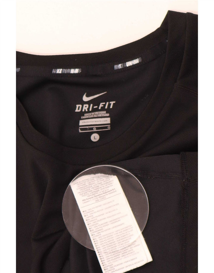 Nike - Camiseta Dri Fit para hombre, talla grande, poliéster negro