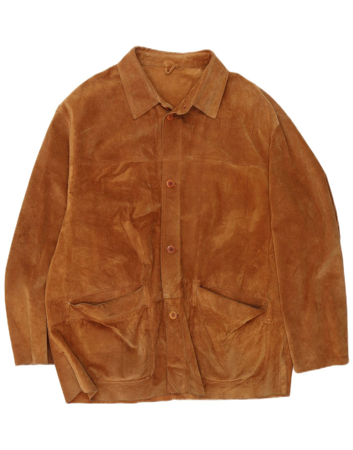 Conbipel Chaqueta de ante para hombre IT 52 Cuero marrón grande