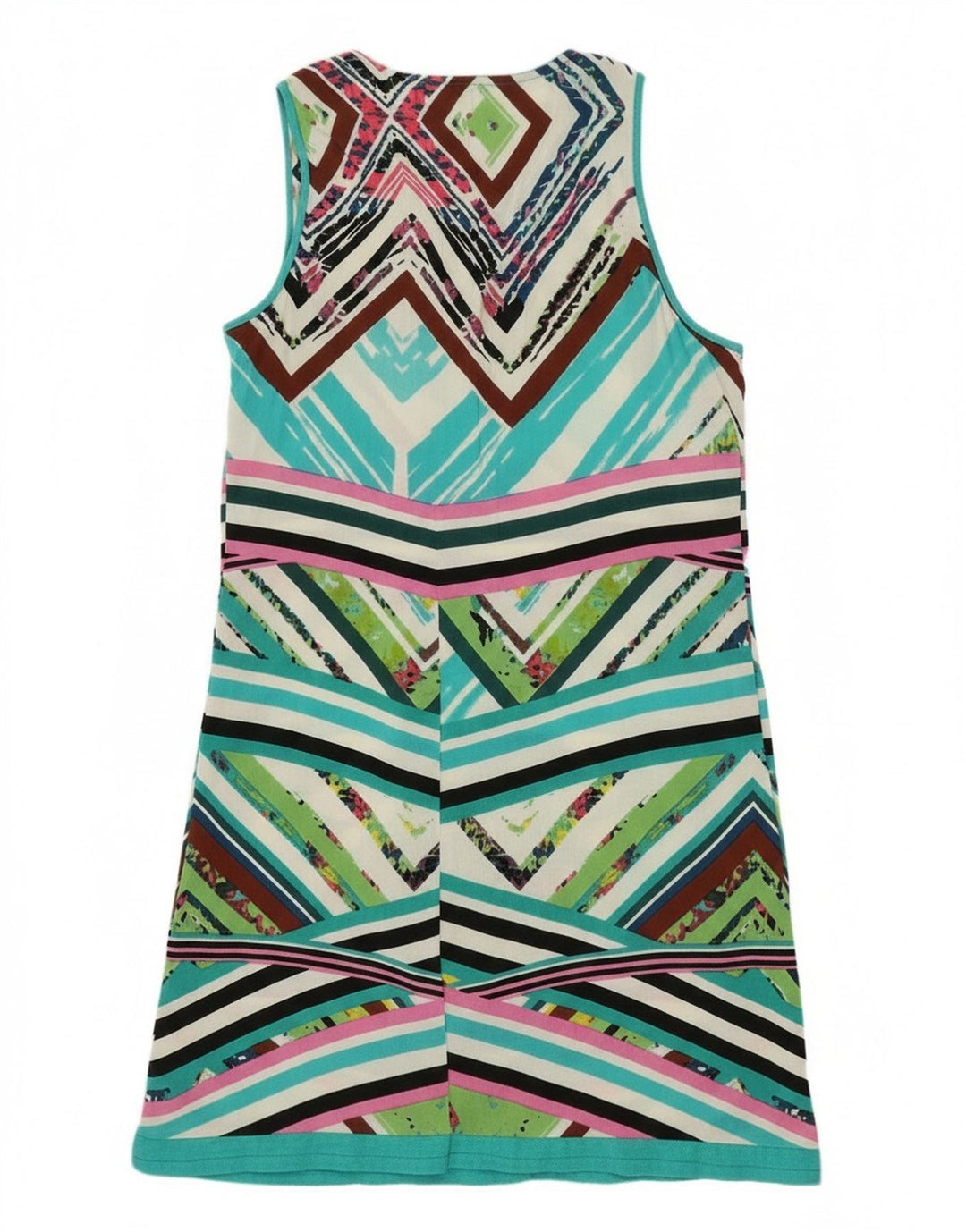 Marila Vestido recto sin mangas para mujer UK 44 Grande Multicolor Geométrico