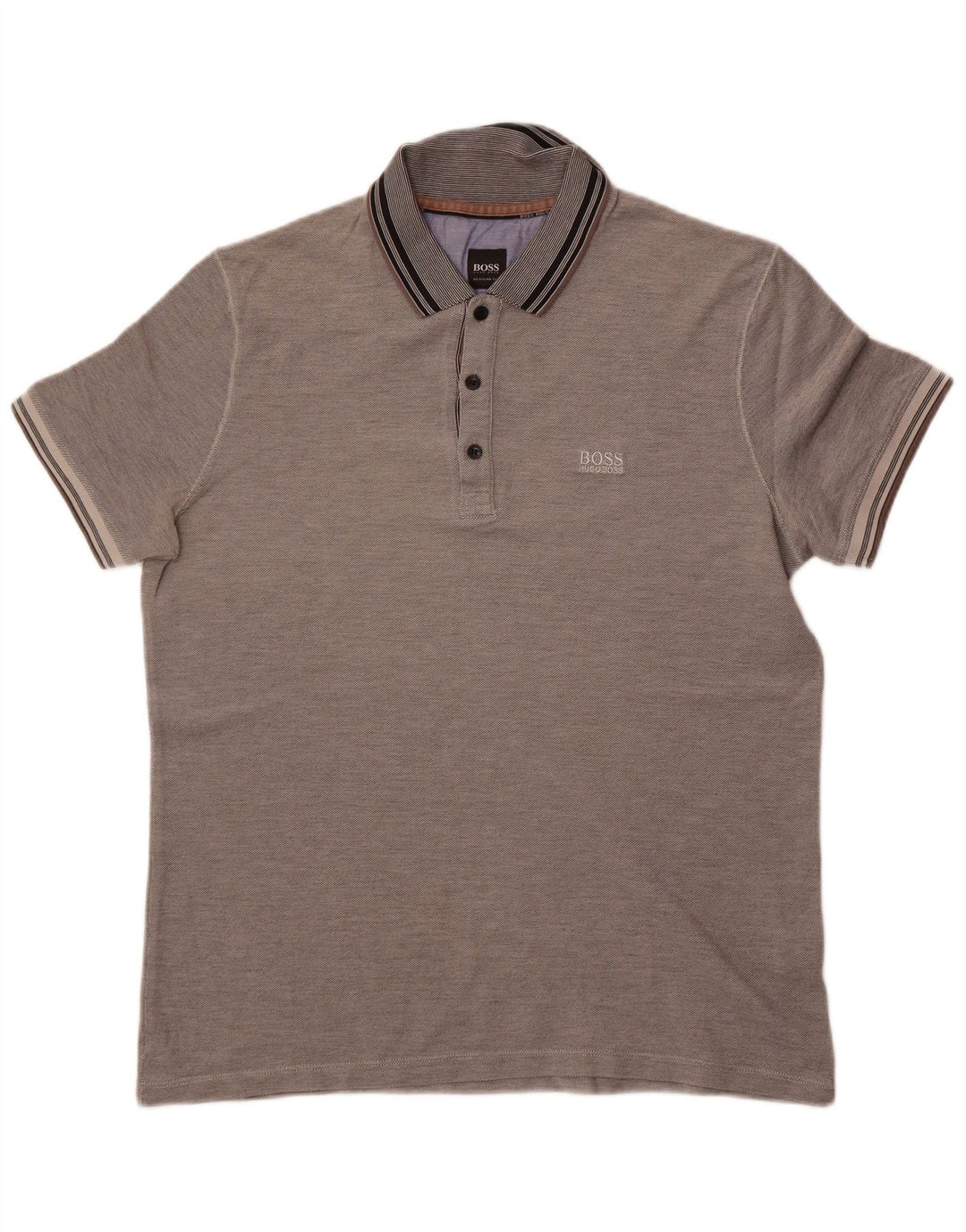 Hugo Boss Polo de corte regular para hombre de algodón gris grande