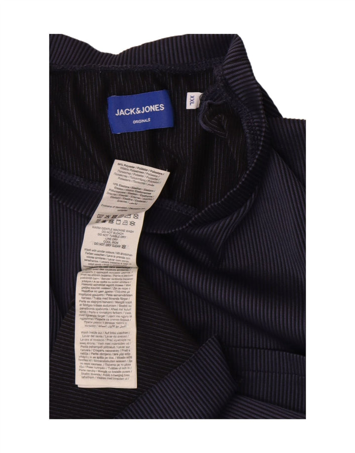 Jack & Jones Camiseta Hombre Top 2XL Azul Marino Rayas Poliéster