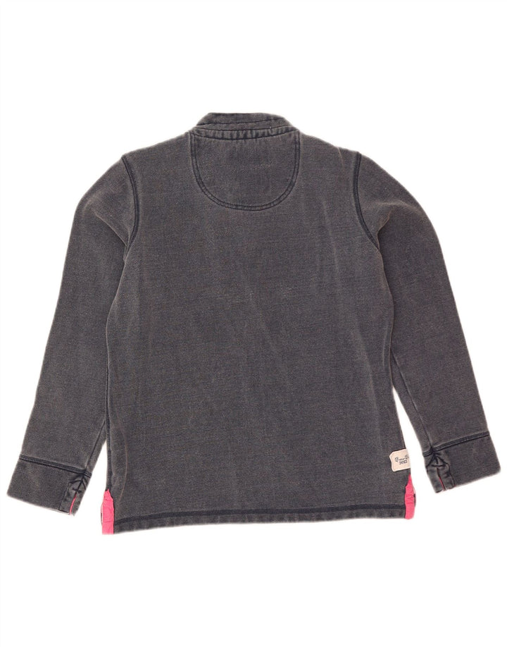 Crew Clothing - Sudadera con cuello y botones para mujer, talla 10, color azul marino