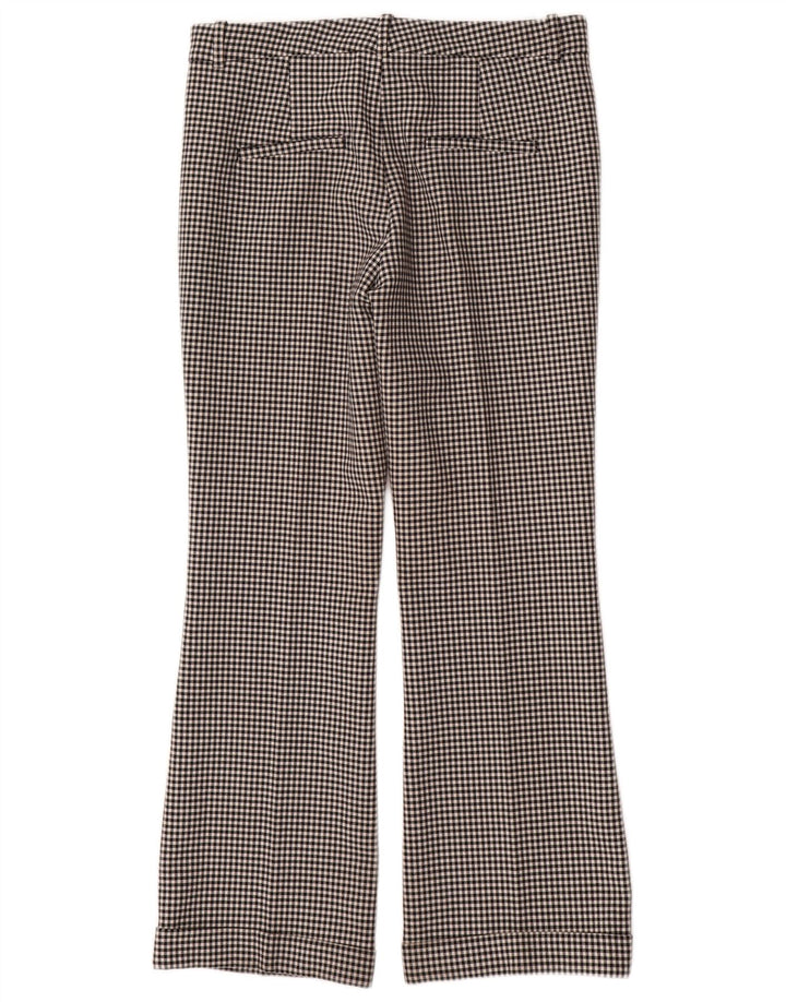 Zara Mujer Pantalón Chino Bootcut Mediano W28 L29 Poliéster Vichy Negro