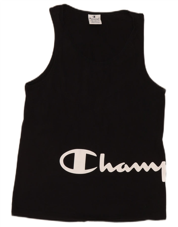 Champion Camiseta sin mangas gráfica para mujer UK 12 Medium Black