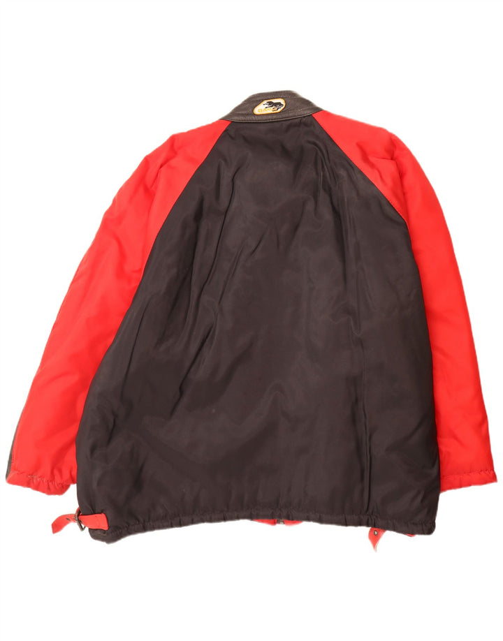 Vintage hombres bomber chaqueta Reino Unido 42 XL rojo colorblock poliamida
