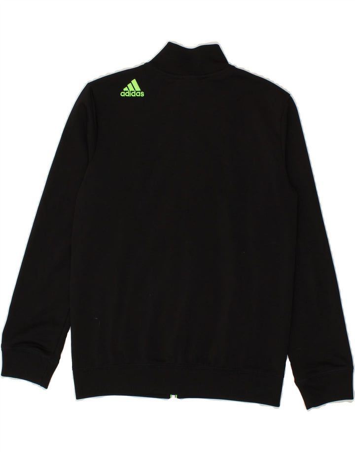 ADIDAS Boys Tracksuit Top Jacket 9-10 Years Black Polyester Vintage Adidas and Second-Hand Adidas from Messina Hembry 