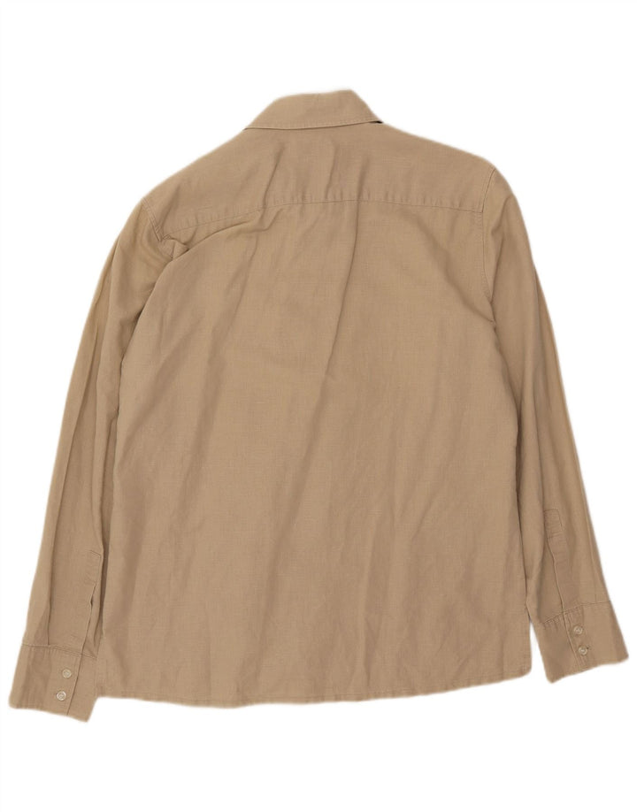 Camisa Rifle Hombre Lino Beige Medio