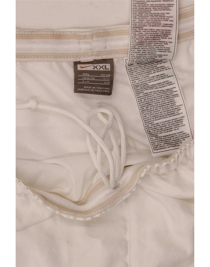 Nike - Pantalones cortos deportivos para hombre, talla 2XL, poliéster blanco