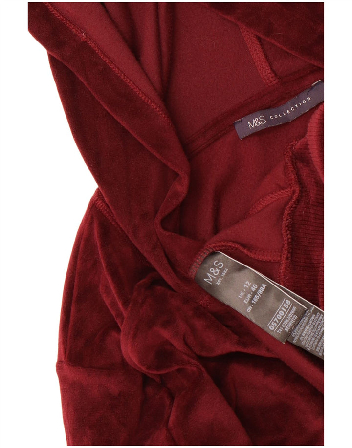 Marks & Spencer Suéter con capucha y cremallera extragrande para mujer UK 12 Medium Borgoña