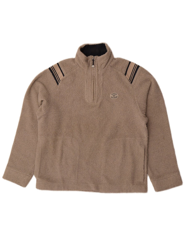 Sergio Tacchini Jersey De Forro Polar Con Cremallera En El Cuello Gris Medio A Rayas