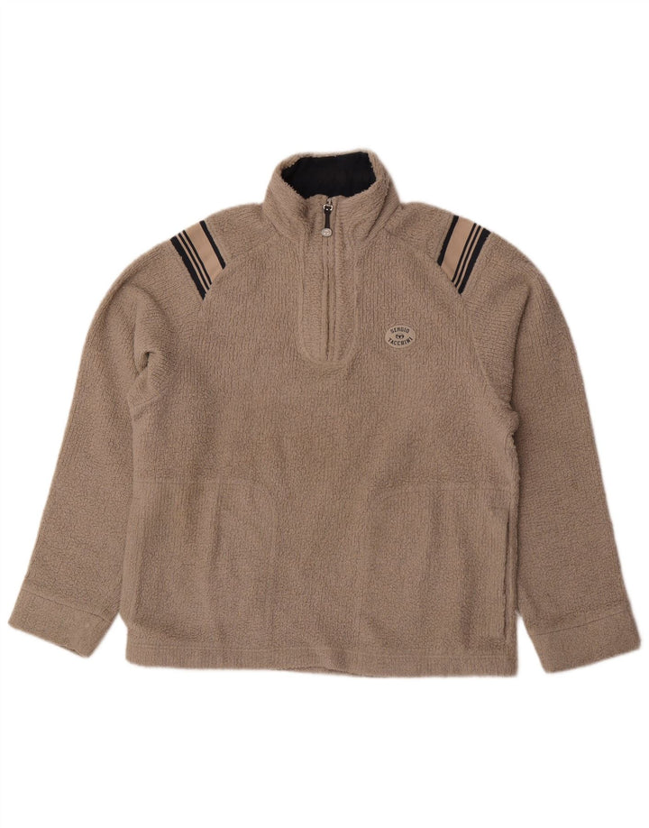 Sergio Tacchini Jersey De Forro Polar Con Cremallera En El Cuello Gris Medio A Rayas