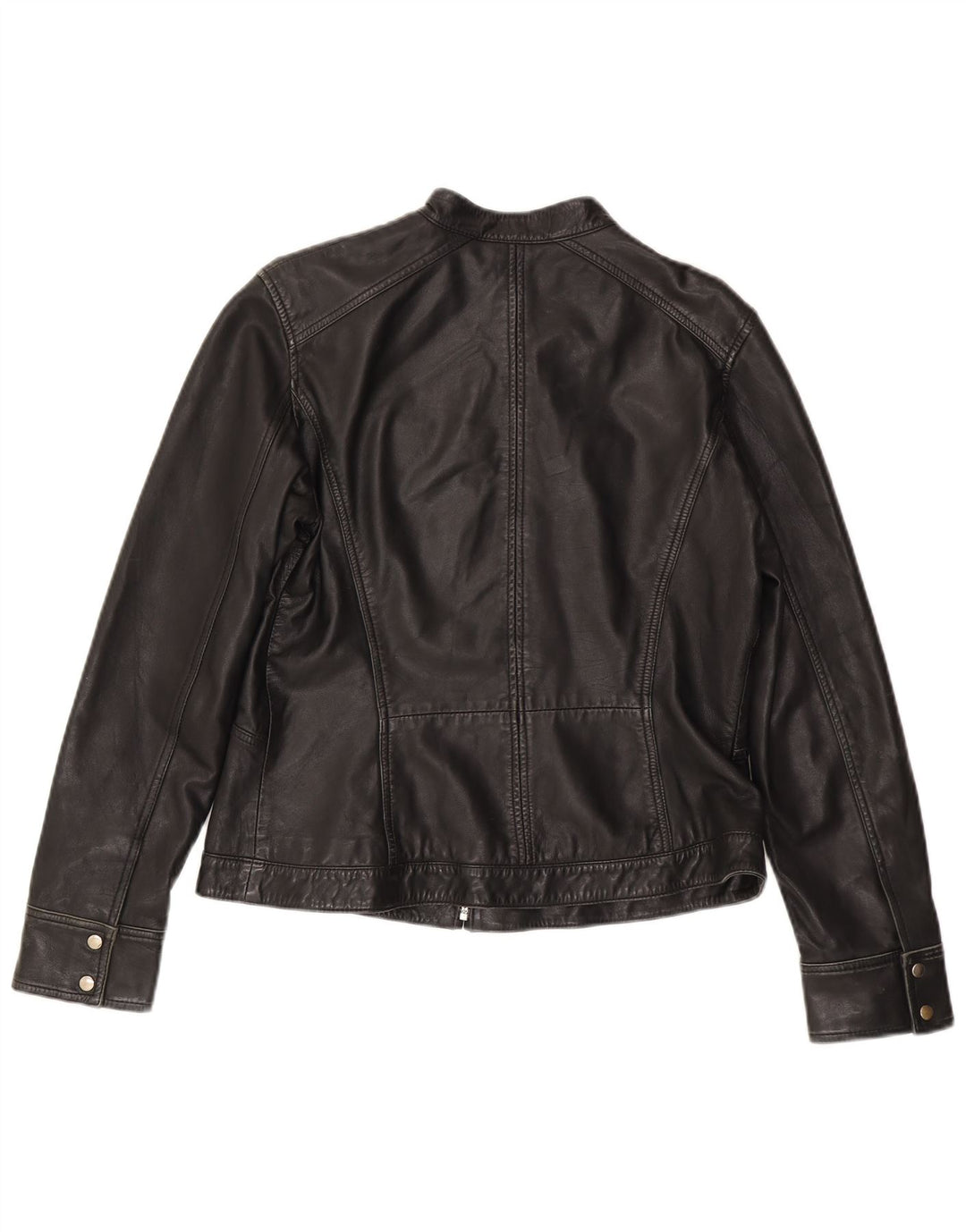 MONSOON Chaqueta de cuero para mujer Reino Unido 44 Cuero negro grande