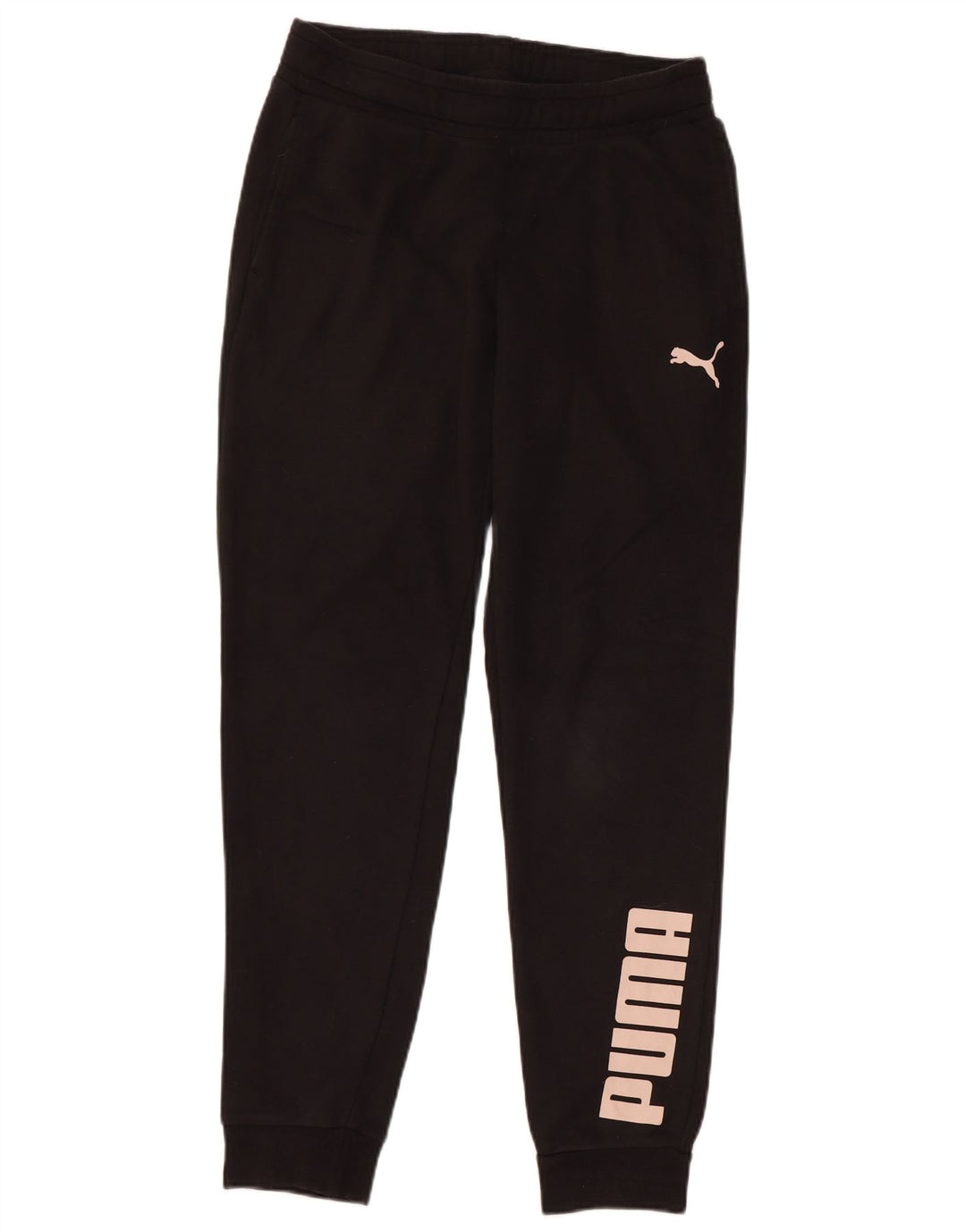 PUMA Pantalones de chándal gráficos para mujer Joggers UK 10 Small Black Cotton