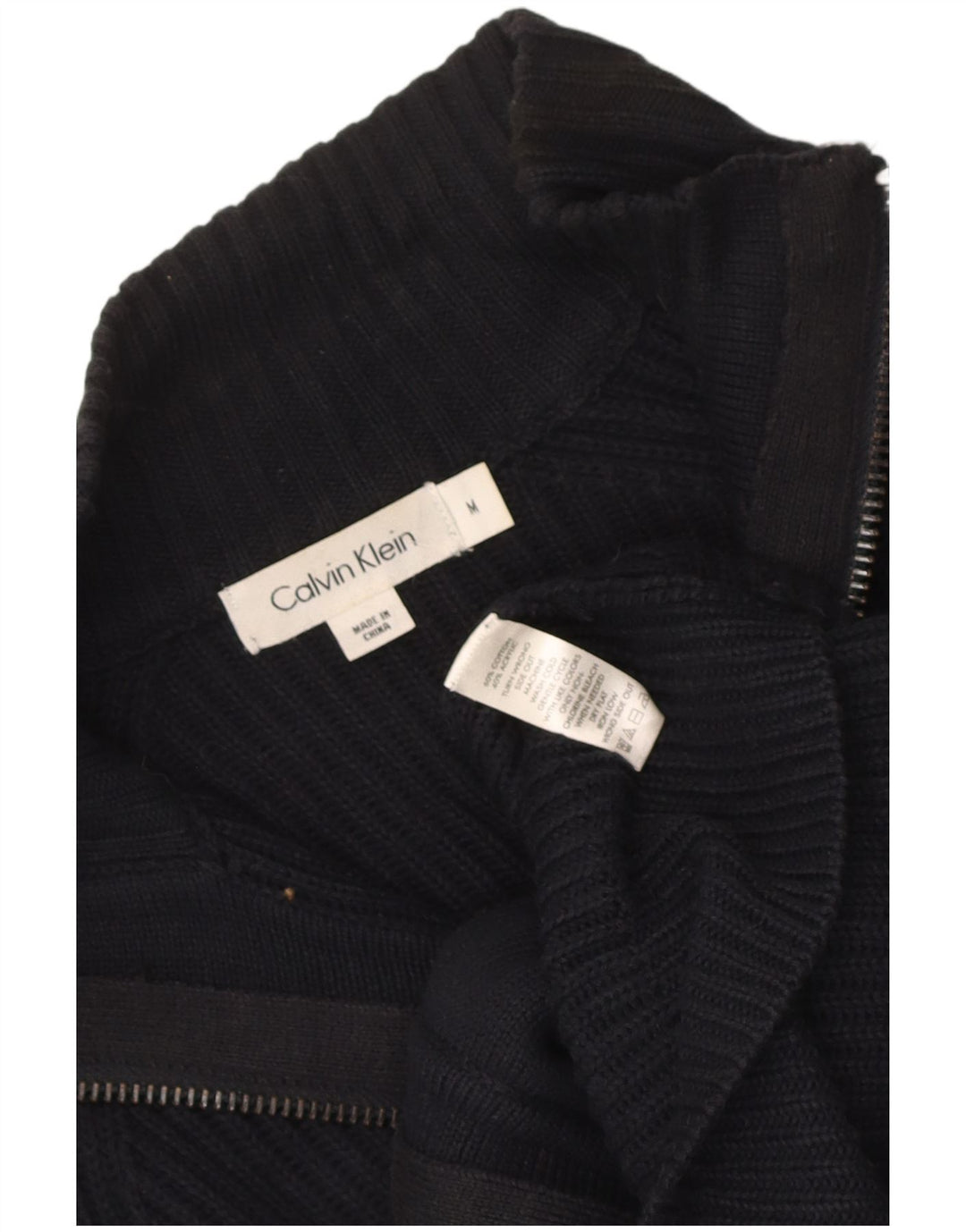 Calvin Klein Suéter tipo cárdigan con cremallera completa para hombre Algodón azul marino mediano