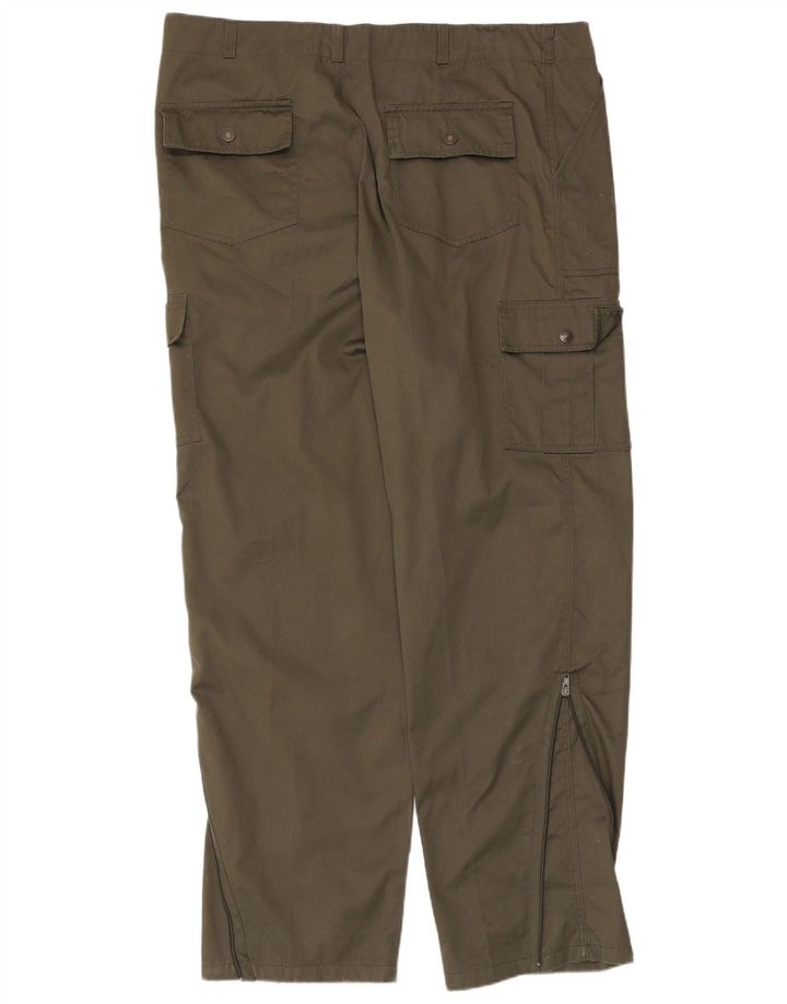 Pantalones cargo rectos vintage para hombre IT 58 4XL W40 L31 Poliéster caqui