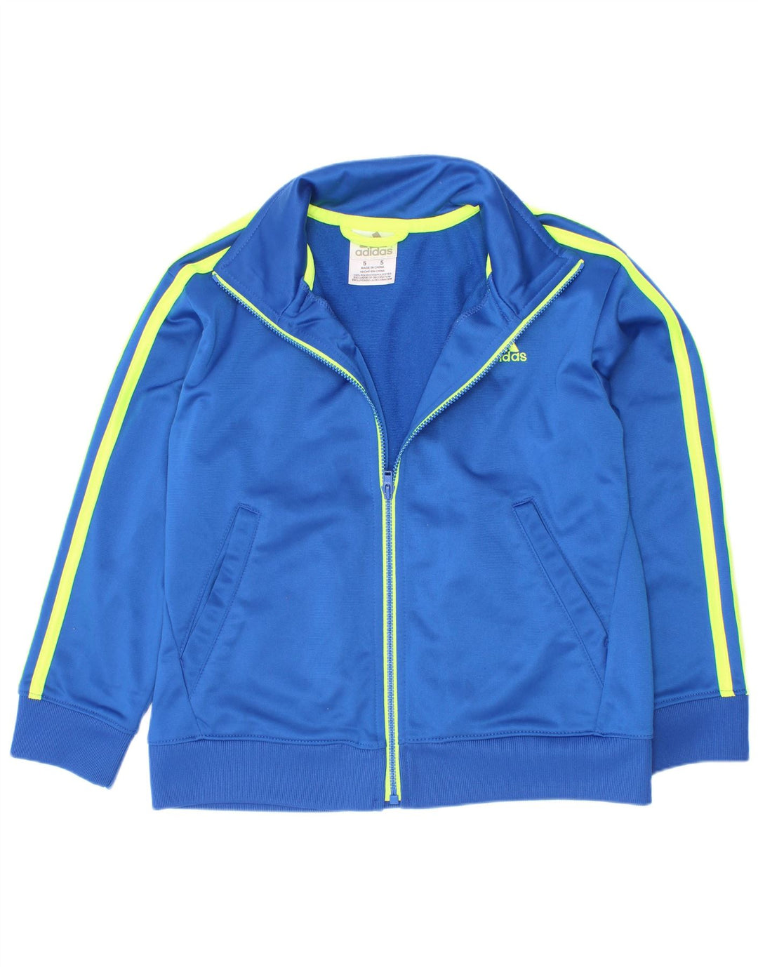 Adidas Boys Graphic Chándal Top Chaqueta 4-5 Años Azul Poliéster