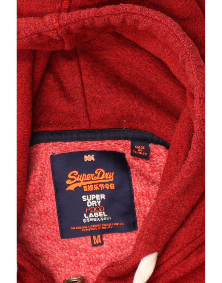 Superdry Hombre Sudadera Con Capucha Y Cremallera Gráfica De Algodón Rojo Medio