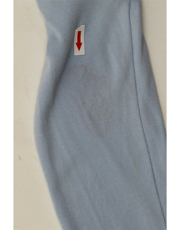 Benetton Jersey Con Cuello En V Para Mujer UK 42 Azul Medio Algodón