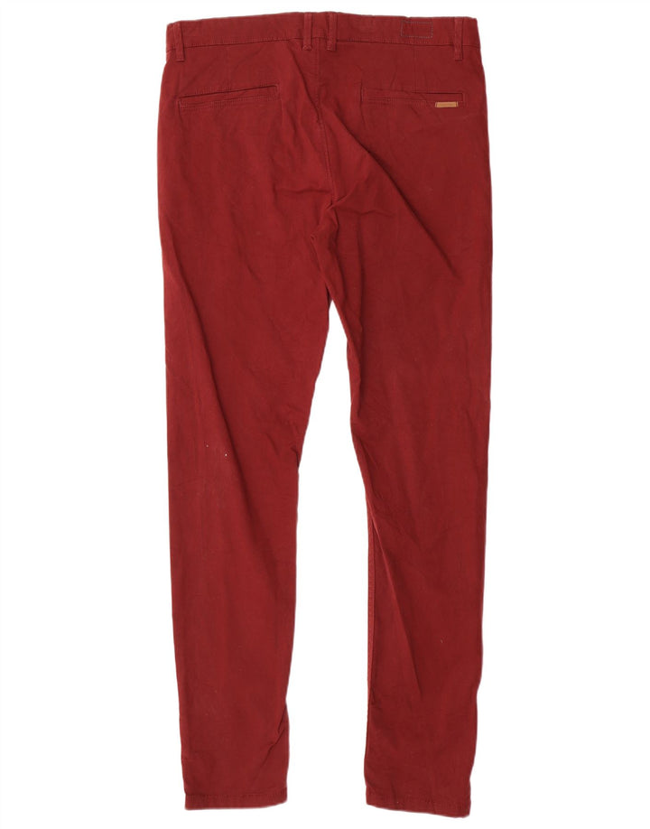 Zara Mens Slim Chino Pantalones EU 42 Medium W32 L30 Granate