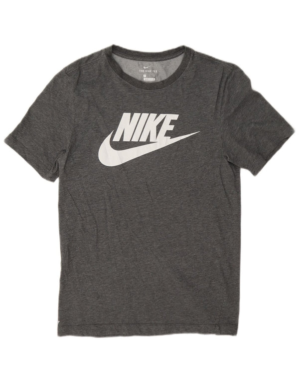 Nike Dri Fit Graphic Camiseta para hombre, talla pequeña, algodón gris