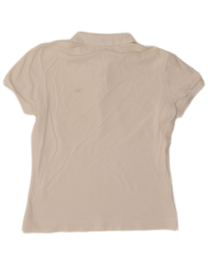 Polo Lacoste Mujer Talla 44 Grande Algodón Blanco