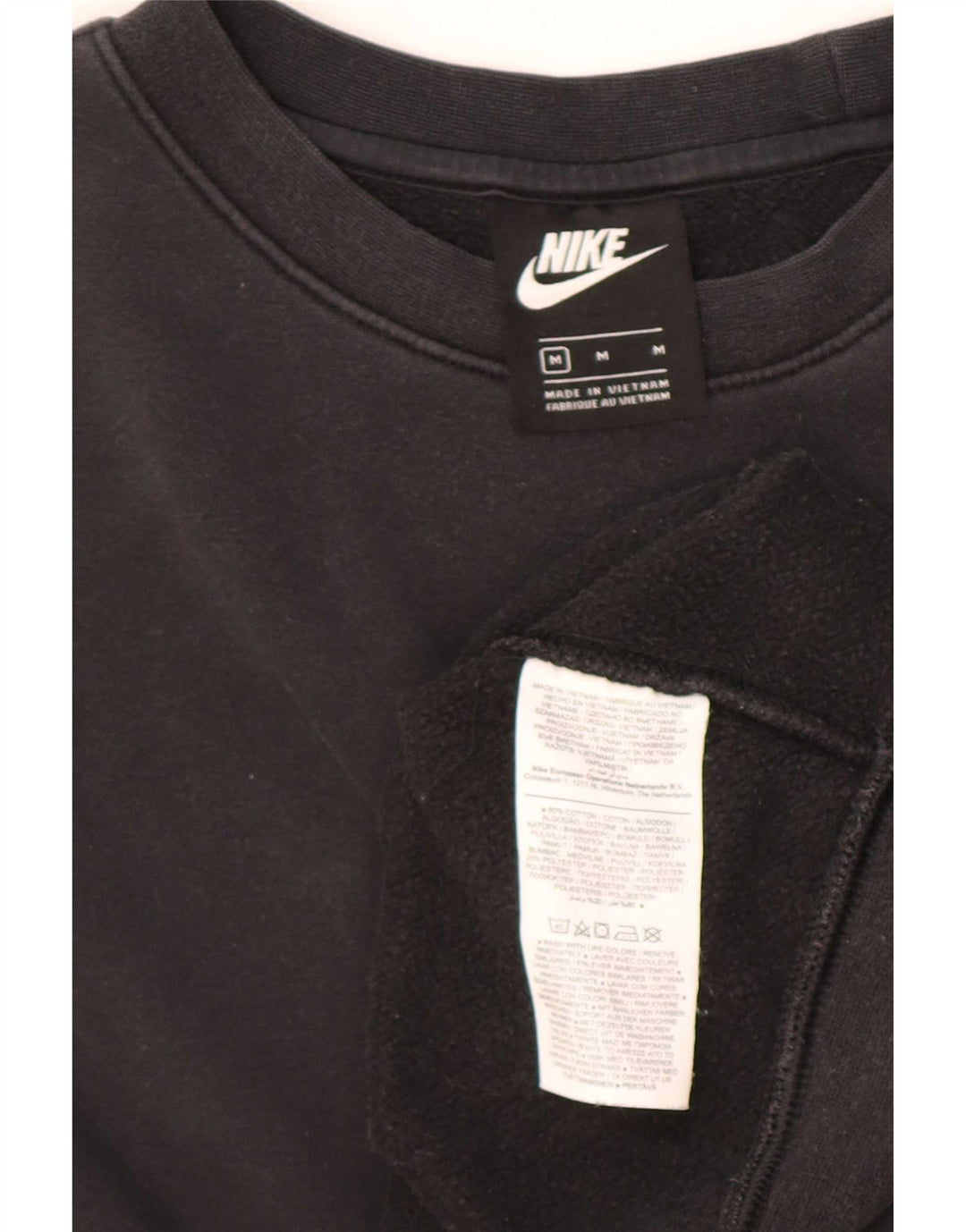 Nike - Sudadera holgada para hombre, jersey de algodón negro mediano