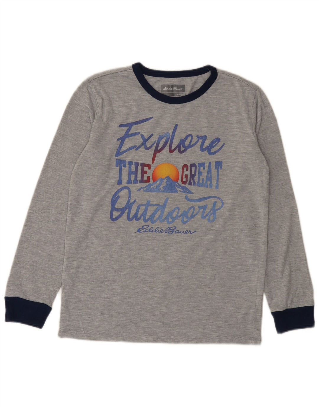 Eddie Bauer Camiseta gráfica para niños de manga larga 10-11 años Gris medio moteado