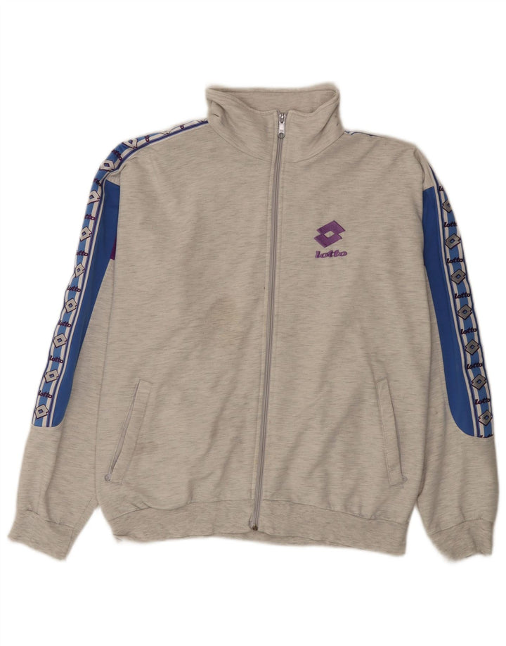 Lotto Hombre Chaqueta De Chándal Con Gráfico Grande Gris Color Block