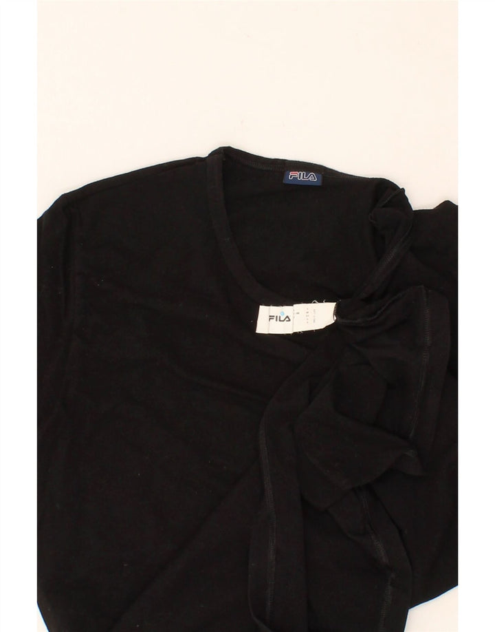 FILA Mens T-Shirt Top Medium Black Cotton Vintage Fila and Second-Hand Fila from Messina Hembry 
