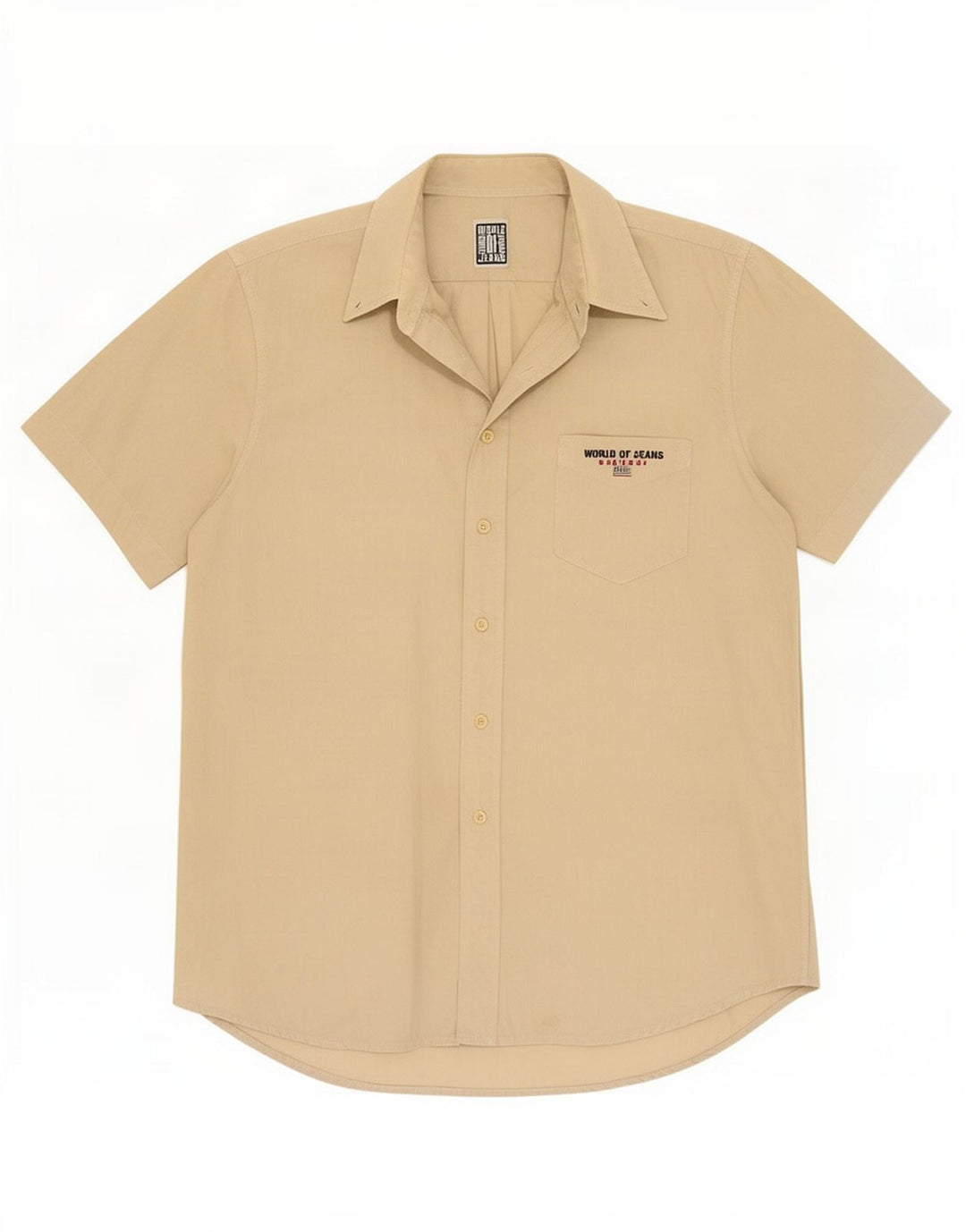 Camisa Cassuci Hombre Manga Corta Beige Medio