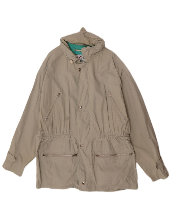 Chaqueta utilitaria vintage con capucha para hombre IT 48 Algodón gris medio