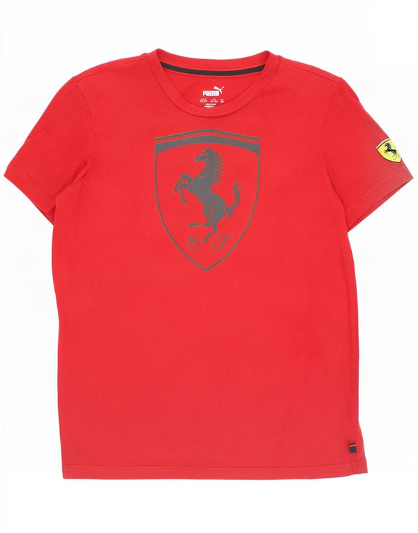 Puma Boys Ferrari Graphic T-Shirt Top 13-14 Years Red Cotton