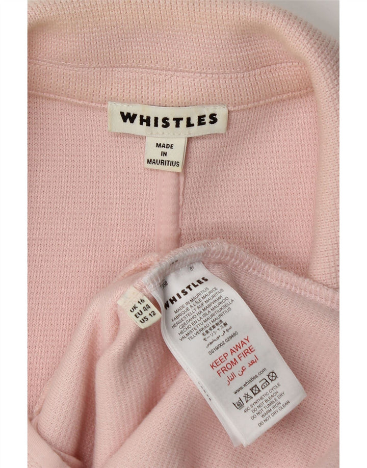 Whistles Chaqueta tipo blazer de 2 botones para mujer Reino Unido 46 Grande Algodón rosa
