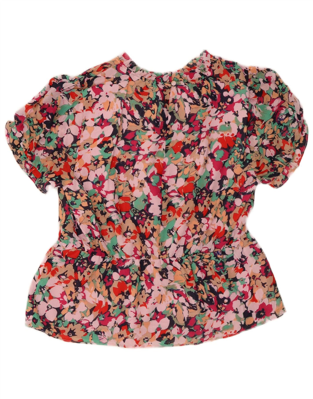 J. CREW Blusa para mujer Top UK 44 Poliéster floral rosa medio