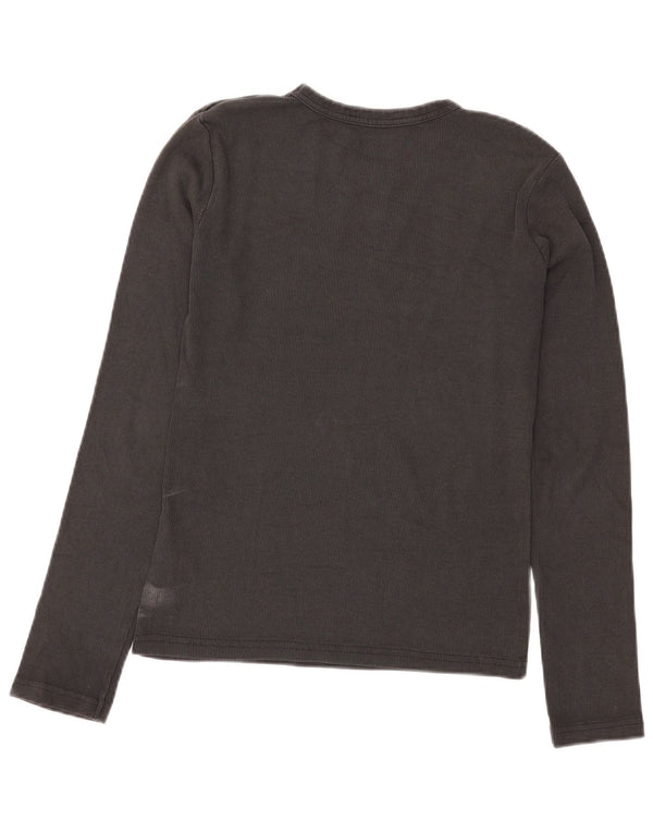 Zara Mujer Top Manga Larga UK 44 Grande Algodón Gris