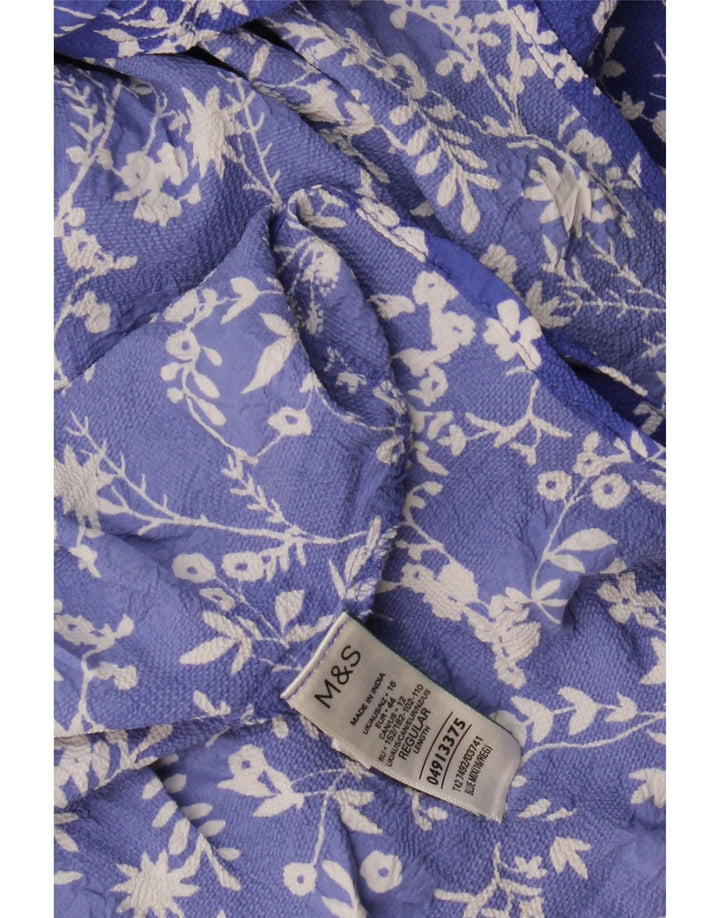 MARKS & SPENCER Vestido largo regular para mujer UK 46 Grande Azul Floral