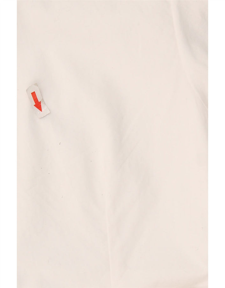 Vintage mujer camisa de manga corta blusa Reino Unido 12 blanco medio