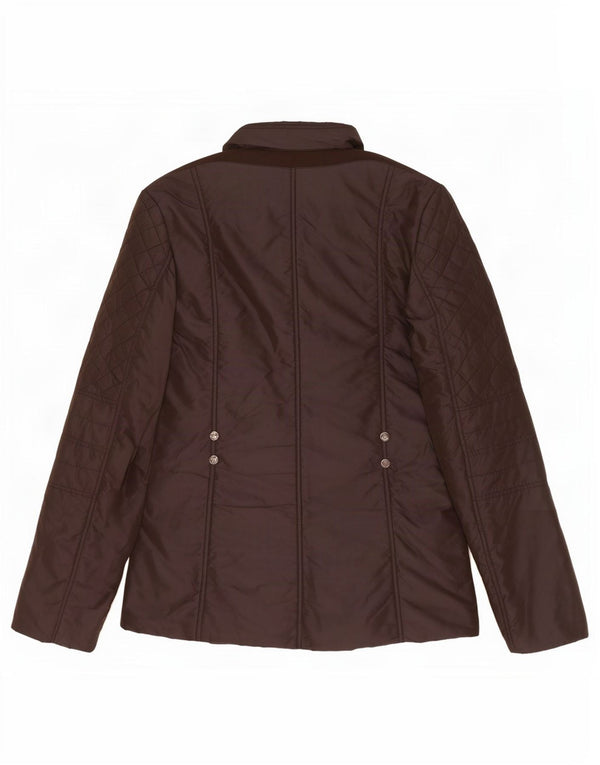 Geox Mujer Respira Chaqueta Acolchada Extragrande UK 10 Small Marrón Poliamida