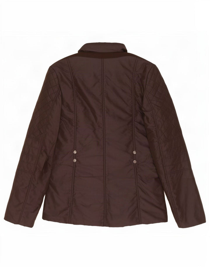 Geox Mujer Respira Chaqueta Acolchada Extragrande UK 10 Small Marrón Poliamida