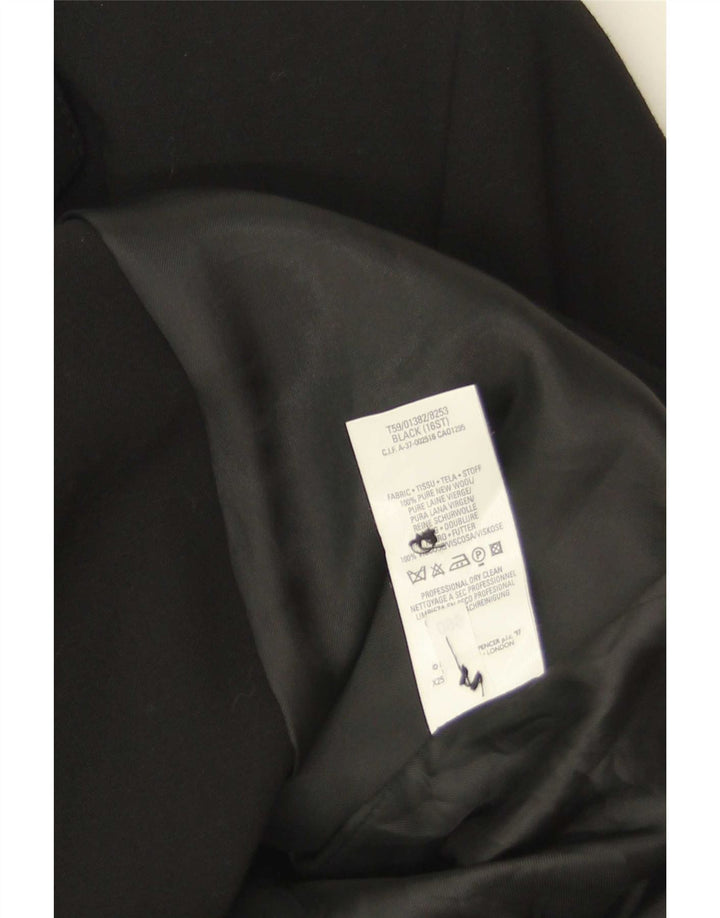 Marks & Spencer Abrigo para mujer UK 46 Grande Lana nueva negra