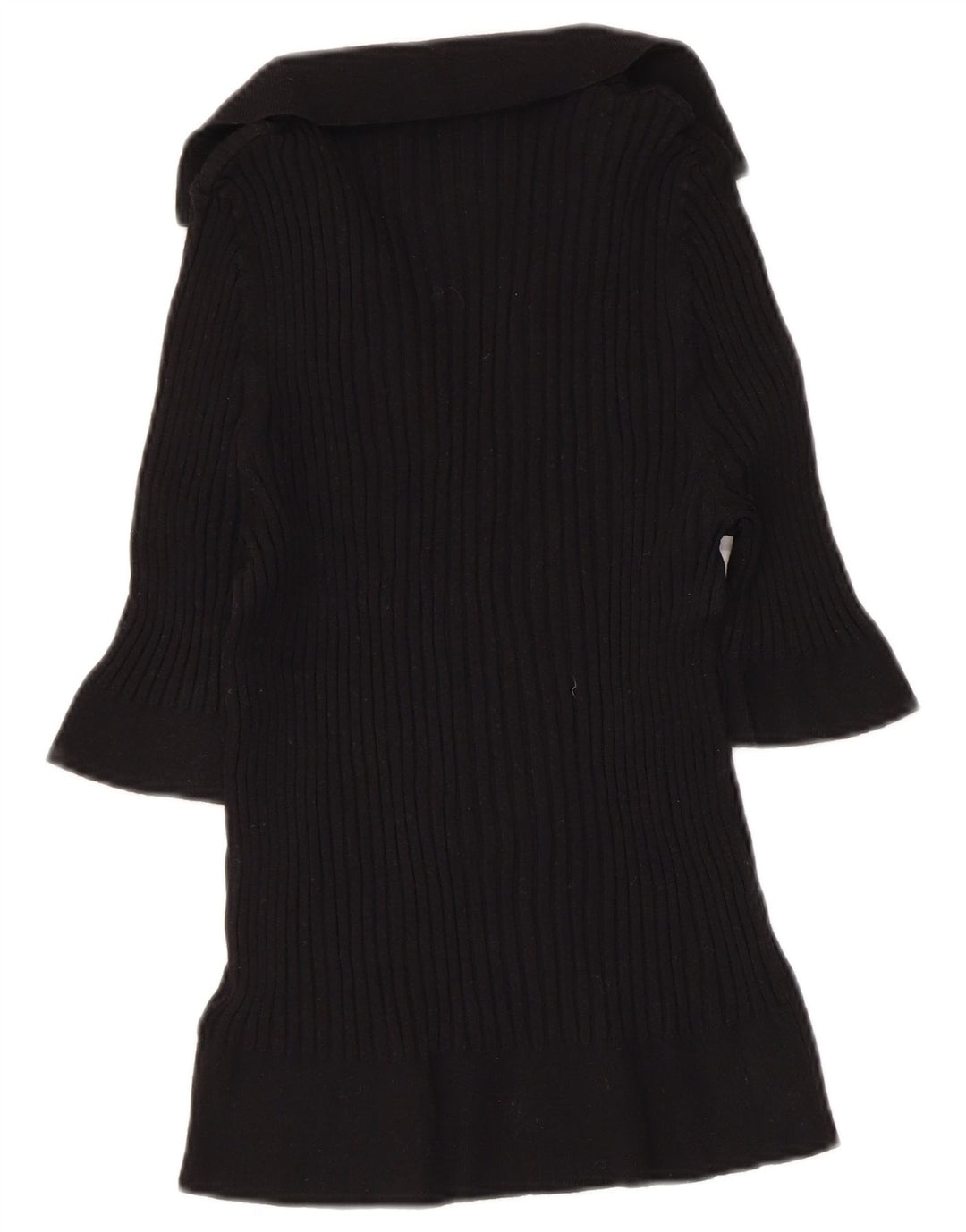 MARKS & SPENCER Suéter corto con cuello tipo polo para mujer UK 46 Grande Negro