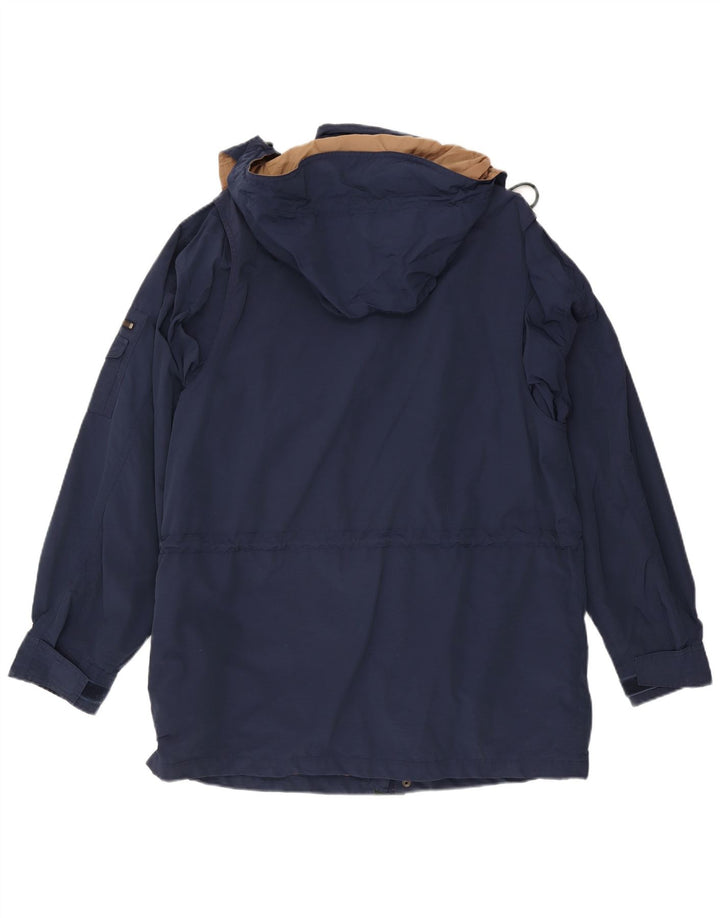 Eddie Bauer Abrigo cortavientos con capucha para hombre UK 40 Large Azul marino Algodón